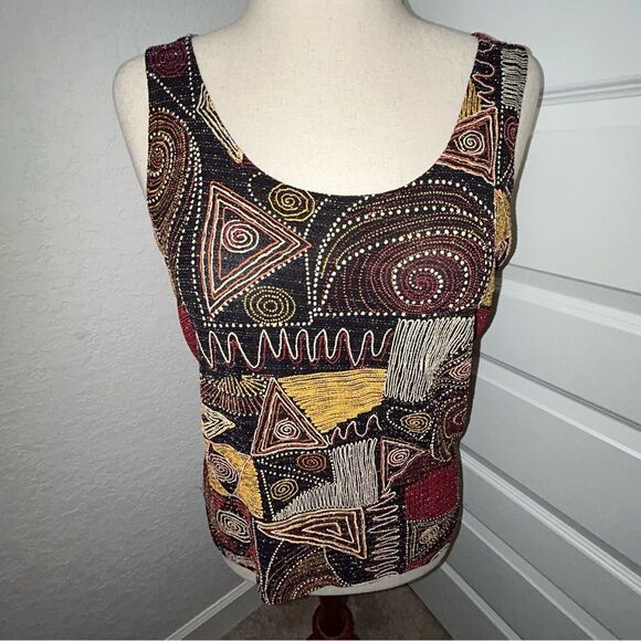 Vintage Chico’s Design Metallic Sleeveless Shirt Top Chicos - Picture 1 of 9